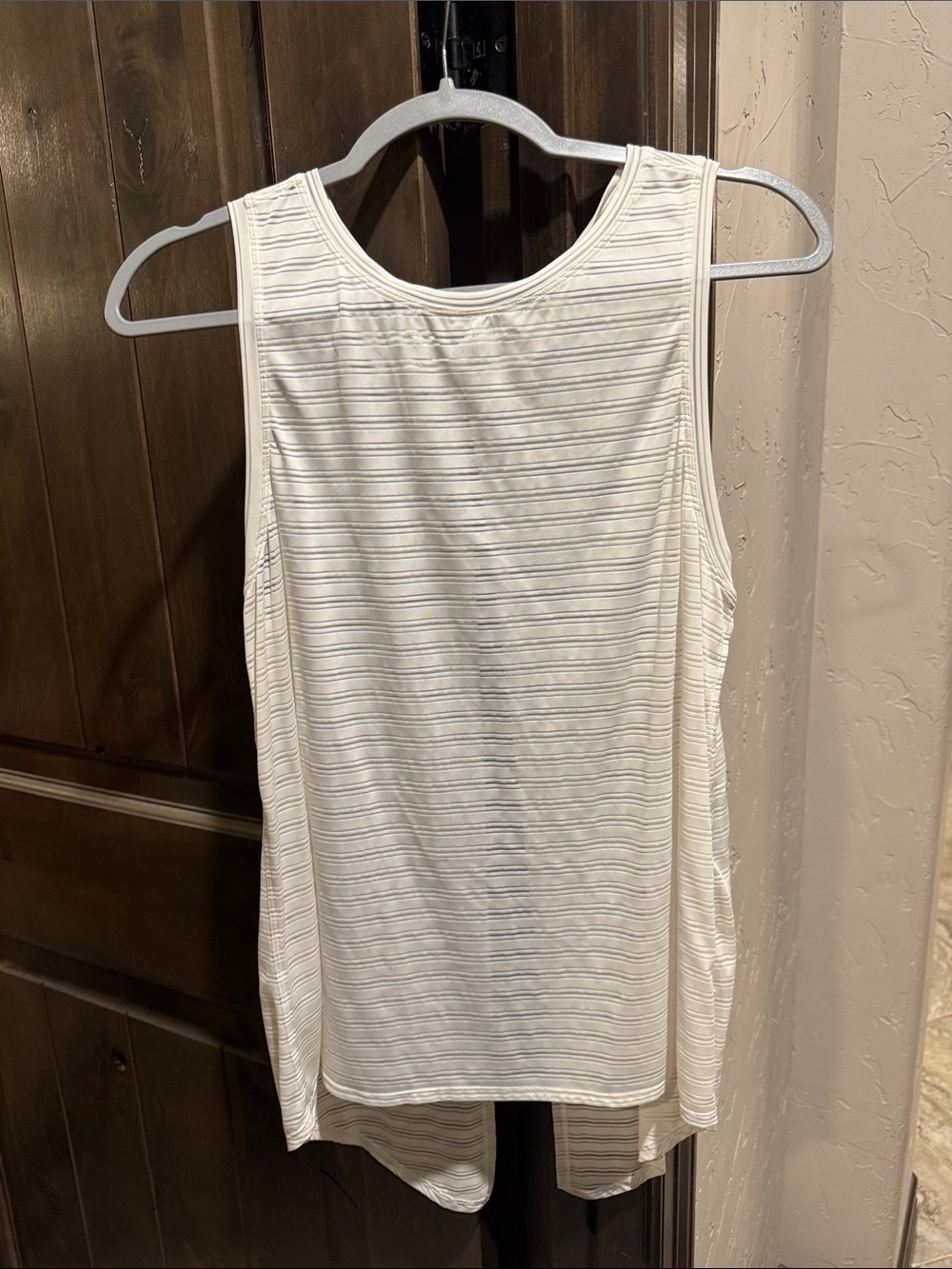 lululemon athletica White Striped Sleeveless Performance Tank